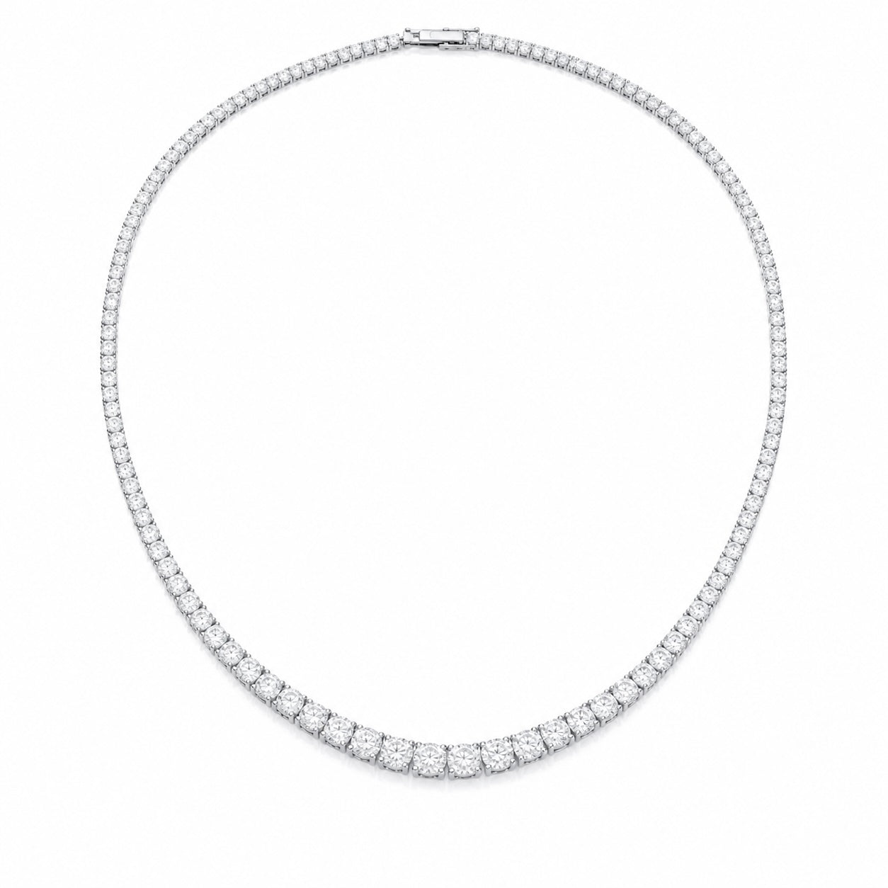 graduated diamond tennis necklace