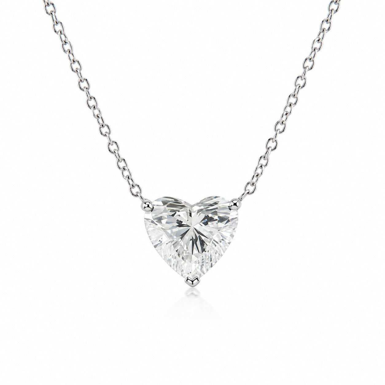 heart-shaped lab-grown diamond necklace • 2.00ct d color vs1 • igi certified • 14k gold