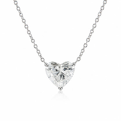 Heart-Shaped Lab-Grown Diamond Necklace • 2.00ct D Color VS1 • IGI Certified • 14K Gold