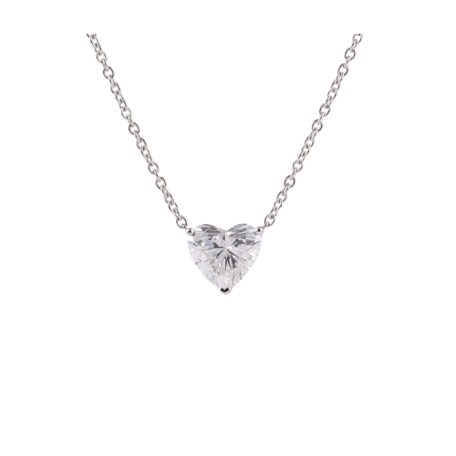 Heart-Shaped Lab-Grown Diamond Necklace • 2.00ct D Color VS1 • IGI Certified • 14K Gold