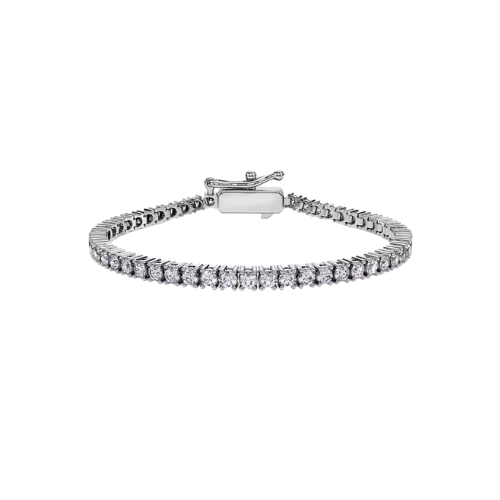 Full Round-Cut Lab-Grown Diamond Tennis Bracelet in 14K/18K White Gold