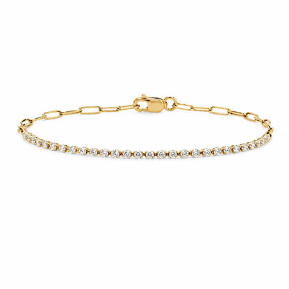 Mini Half Tennis Lab-Grown Diamond Bracelet in 14K Yellow Gold – 0.5 CT Total