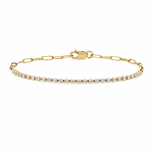 Mini Half Tennis Lab-Grown Diamond Bracelet in 14K Yellow Gold – 0.5 CT Total
