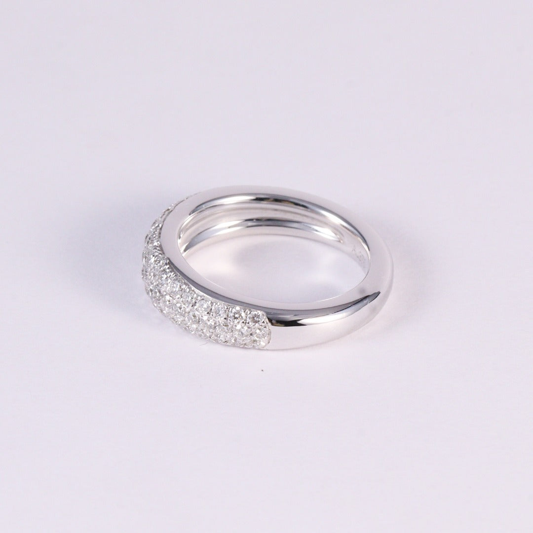 diamond pavé dome stack ring in 9k gold