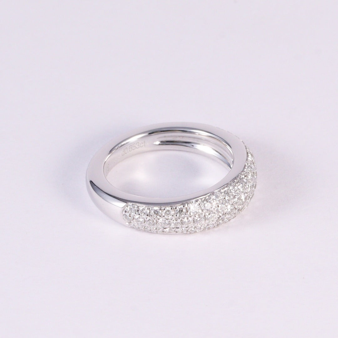 diamond pavé dome stack ring in 9k gold