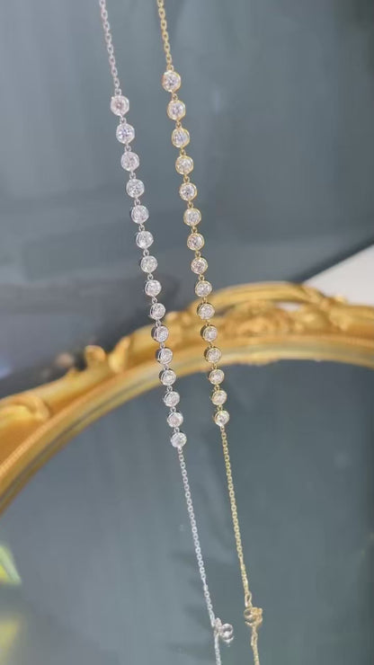 Lab-Grown Diamond Bracelet • Total 1.10ct • 18K White or Yellow Gold