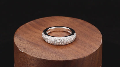 Diamond Pavé Dome Stack Ring in 9K Gold