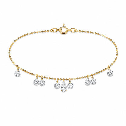 Pear & Round Lab-Grown Diamond Bracelet • Total 1.33ct • 18K Yellow Gold