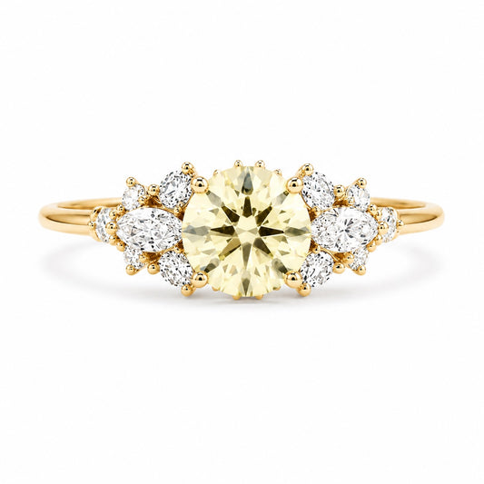 Yellow Round Lab-Grown Diamond Vintage Engagement Ring in Yellow Gold • 1.00ct D Color VS1