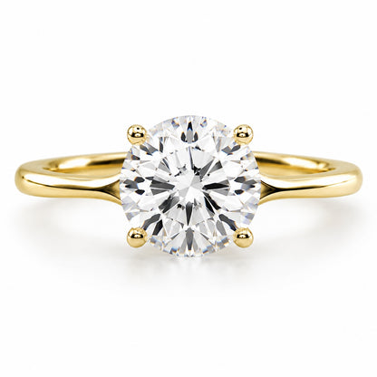 1.0–3.0ct Round Lab-Grown Diamond Split Shank Engagement Ring in 14K Yellow Gold – IGI Certified