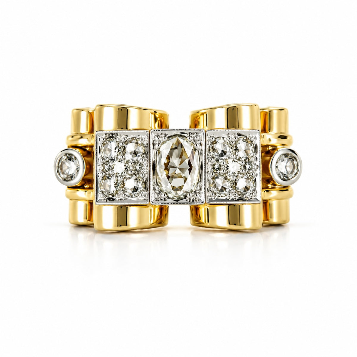 tank diamond ring – 0.60 carat lab diamonds in 18k yellow gold