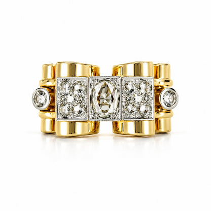 Tank Diamond Ring – 0.60 Carat Lab Diamonds in 18K Yellow Gold