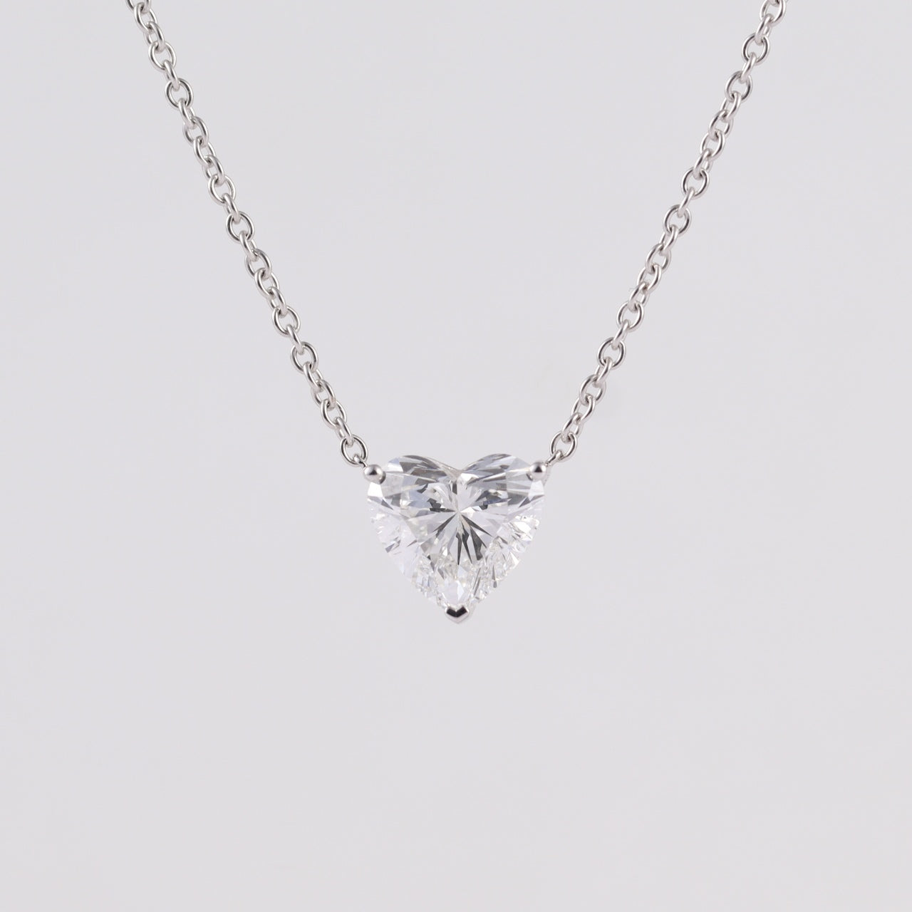 heart-shaped lab-grown diamond necklace • 2.00ct d color vs1 • igi certified • 14k gold