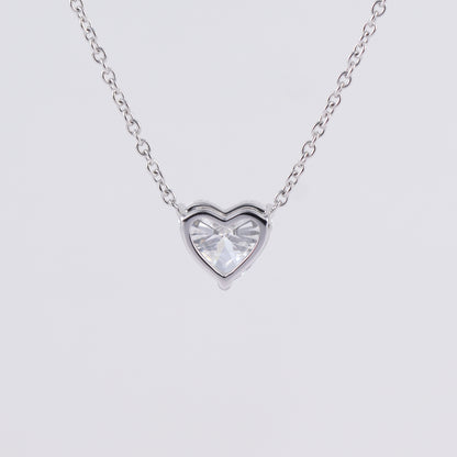 Heart-Shaped Lab-Grown Diamond Necklace • 2.00ct D Color VS1 • IGI Certified • 14K Gold