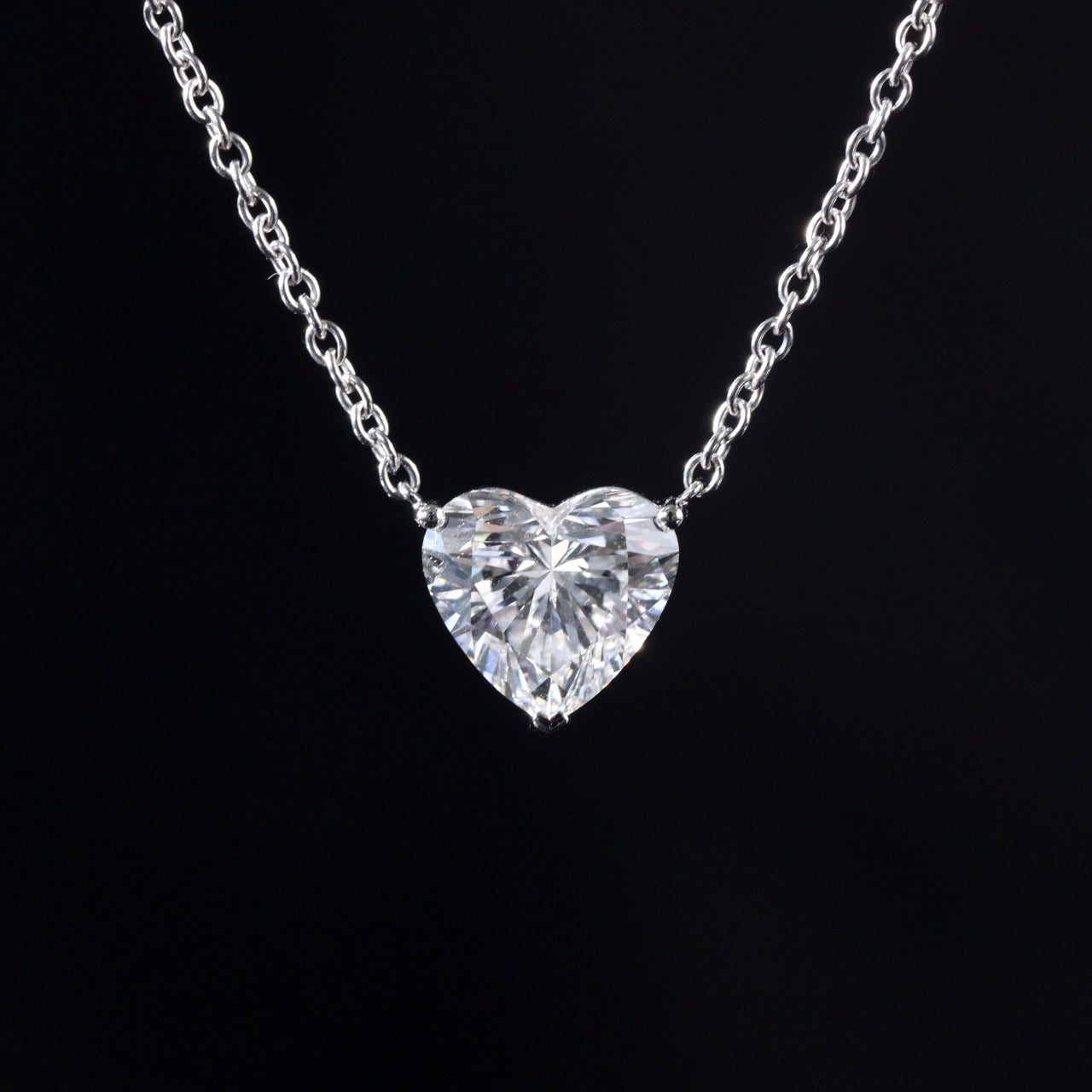 heart-shaped lab-grown diamond necklace • 2.00ct d color vs1 • igi certified • 14k gold